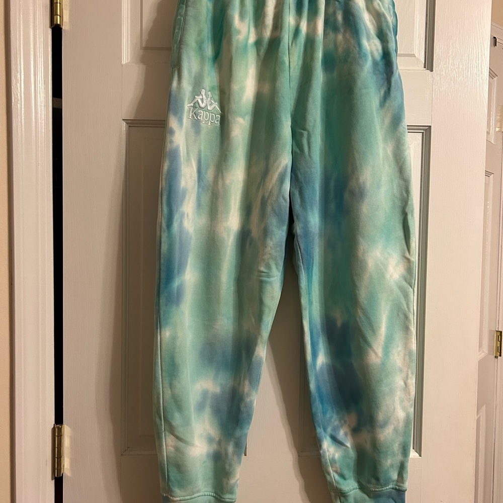 Kappa Tie-Dye Joggers - Blue and White